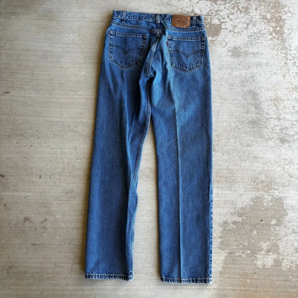Vintage Levis 505 Mens 34x34 Straight Leg Blue Denim Jeans Medium Wash Mexico
